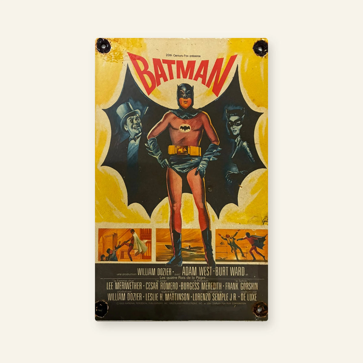 Rectangular Batman Classic Film Poster enamel sign, front view