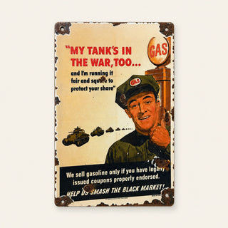 Buy War Bonds Gas Ration – Placa esmaltada