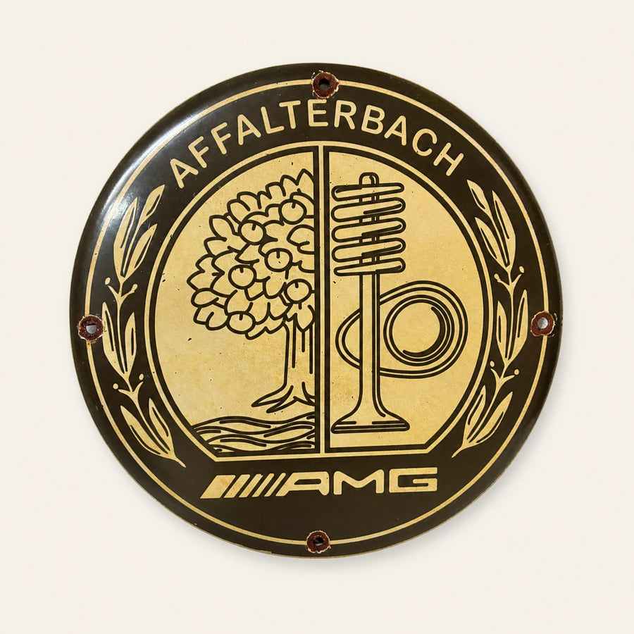 Rond Affalterbach AMG emaille bord, vooraanzicht