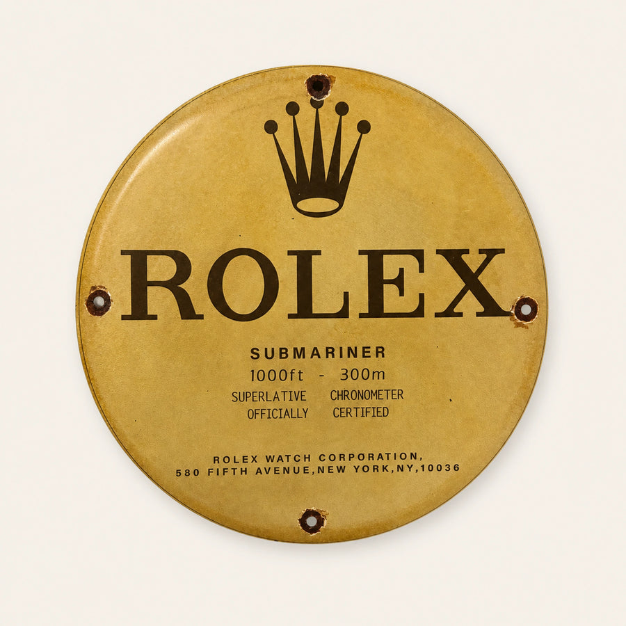 Rond Rolex Submariner Goud emaille bord, vooraanzicht