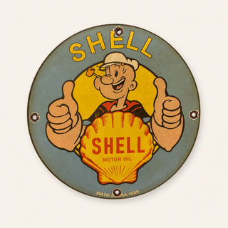 Shell Motor Oil Popeye – Insegna smaltata rotonda