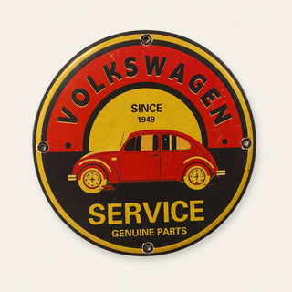 Volkswagen Service Rundes Emailleschild