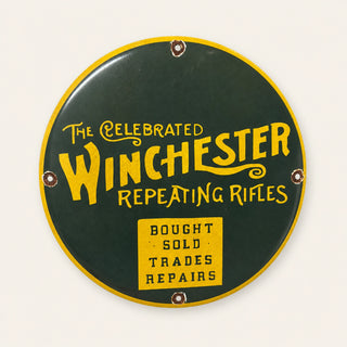 Winchester Repeating Rifles – Insegna smaltata rotonda