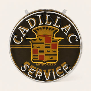 Cadillac Authorized Service – Néon sur émail 60 cm