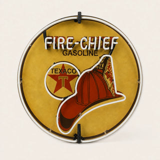 Texaco Fire-Chief – Insegna al neon su smalto 60 cm