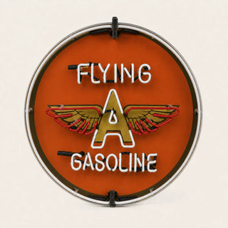 Flying A Gasoline – Néon sur émail 60 cm